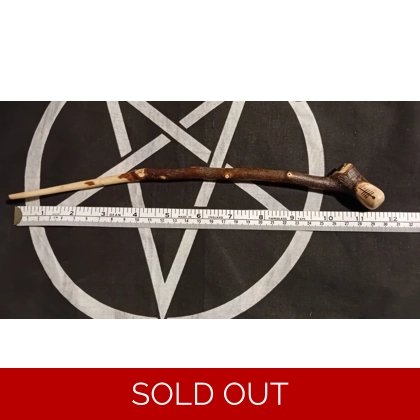 11.5" Blackthorn Wand With 2 Crystals